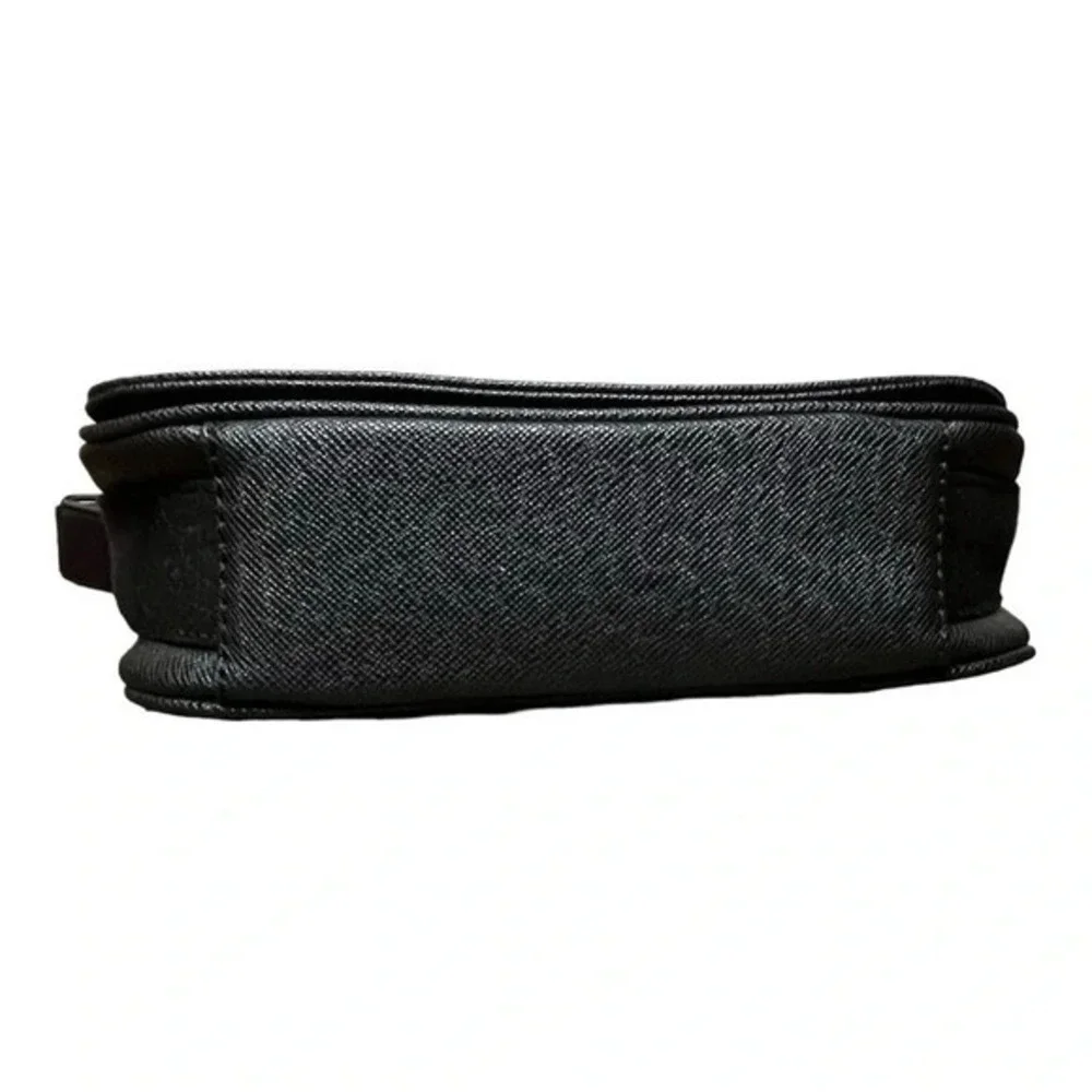Aldo Messenger Bag Mens OS Black Textured Crossbody Flap Travel Office Bag‎
